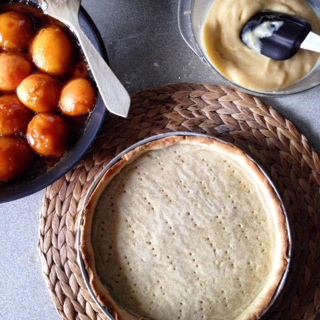 `tarta de albaricoque montaje