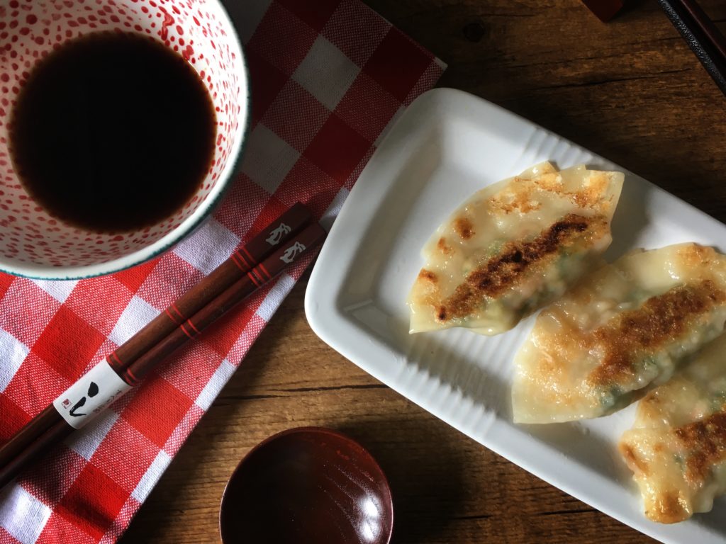 Gyozas de langostinos y verduras